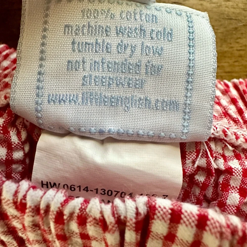 Little English Basic Red Gingham Seersucker Cotton Shorts 6